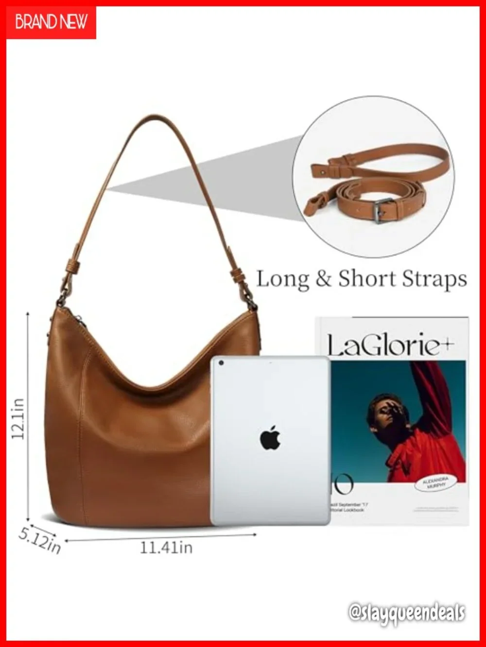Genuine Leather Hobo Shoulder Bag Women Crossbody Tote